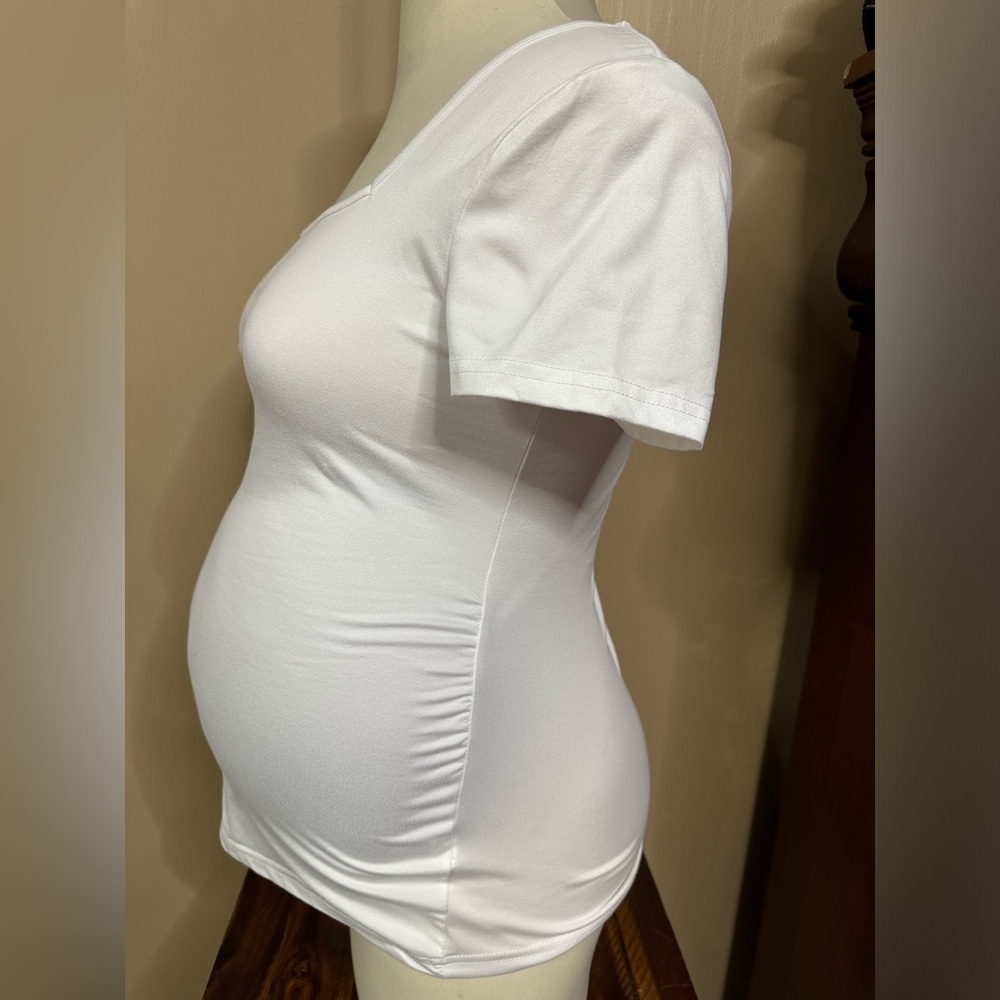 3 SHEIN Maternity Shirts, 2 Black tees & 1 White Top Size Large - Picture 3 of 16